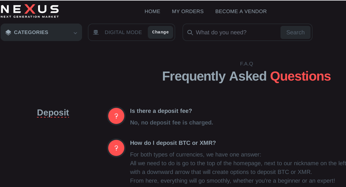 Nexus Marketplace FAQ